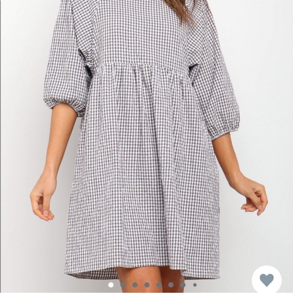 Petal & Pup Black and White Gingham Mini Dress Galore Small 4 - Picture 3 of 4